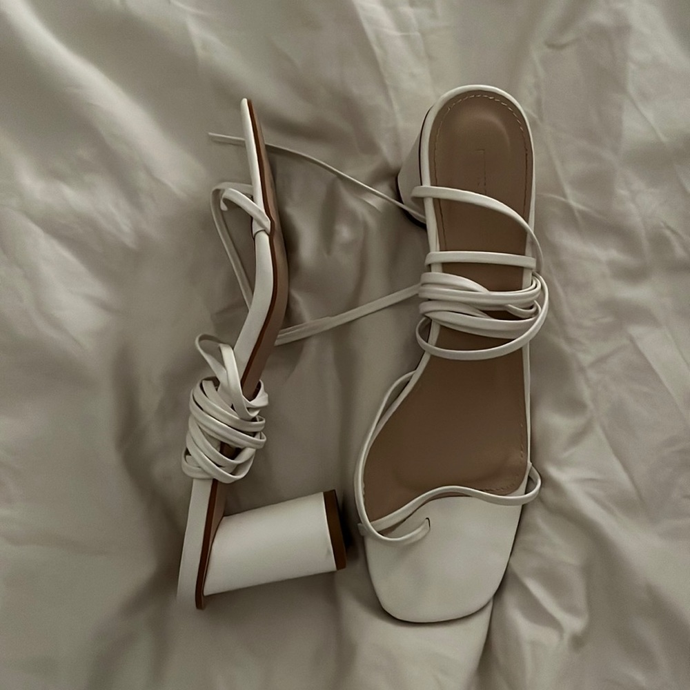 Princess Polly White Strappy Heels